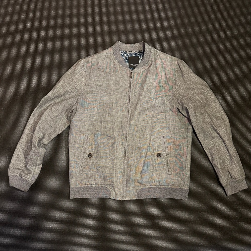 Ted Baker Light Gray Bomber Jacket size 5